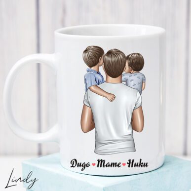 персонализиран подарък чаша баща с двама сина