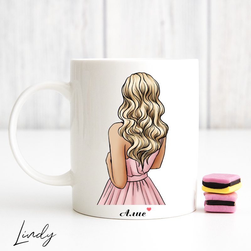 Персонализирана чаша подарък за момиче | Lindy Design | Чаша за подарък | Чаша по поръчка Персонализирана чаша за подарък за момиче