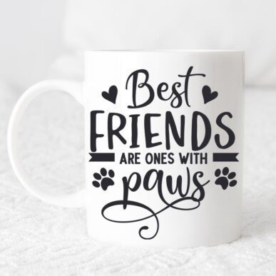 Чаша за подарък с надпис "Best friends are ones with paws"