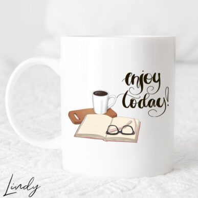 Чаша за подарък с надпис "Enjoy today"