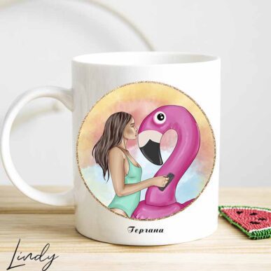 Персонализирана чаша за подарък "Плажно момиче"