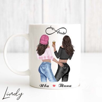 Персонализирана чаша за подарък "Две приятелки"