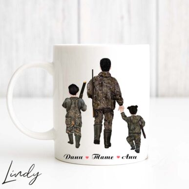 Персонализирана чаша за подарък "Семейство на лов"