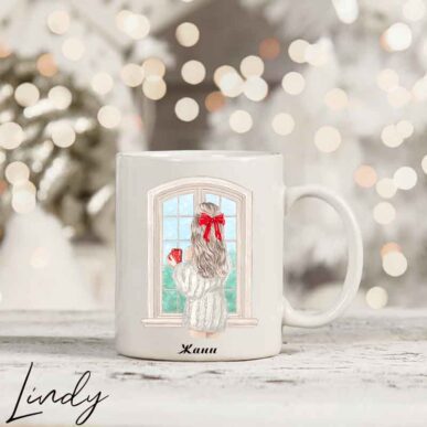 Персонализирана чаша за подарък "Коледно момиче"