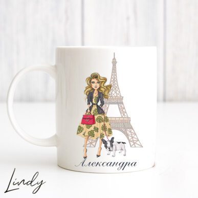 Персонализирана чаша "Влюбена в Париж"