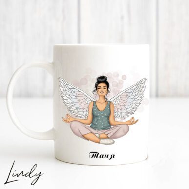 Персонализирана чаша "Медитиращо момиче"