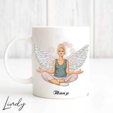 Персонализирана чаша "Медитиращо момиче"