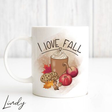 Чаша с надпис "I love fall"