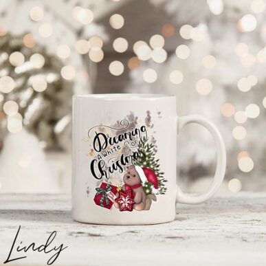 Чаша с надпис "Dreaming of a white Christmas"