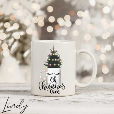 Чаша с надпис "Oh, Christmas tree"
