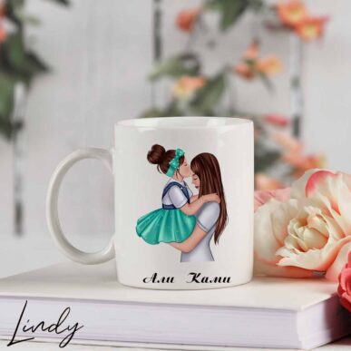 Персонализирана чаша за подарък "Майка с момиче"