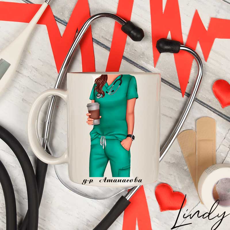 Персонализирана чаша за доктор или медицинска сестра | Lindy Design | Чаша за подарък | Чаша по поръчка Персонализирана чаша за подарък за доктор или медицинска сестра