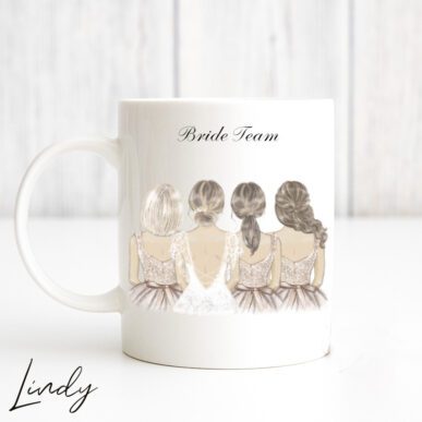 Персонализирана чаша за подарък "Булка и шаферки"