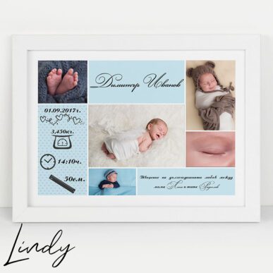 Персонализирана рамка - визитка за бебе