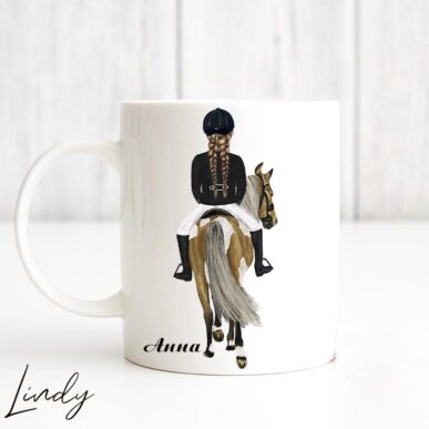 Персонализирана чаша за подарък "Момиче, което язди"