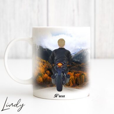 Персонализирана чаша за подарък "Мъж с мотор"