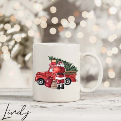 Чаша за подарък с надпис "Колата на Дядо Коледа"