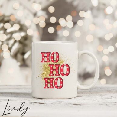 Чаша за подарък с надпис "Ho-ho-ho"