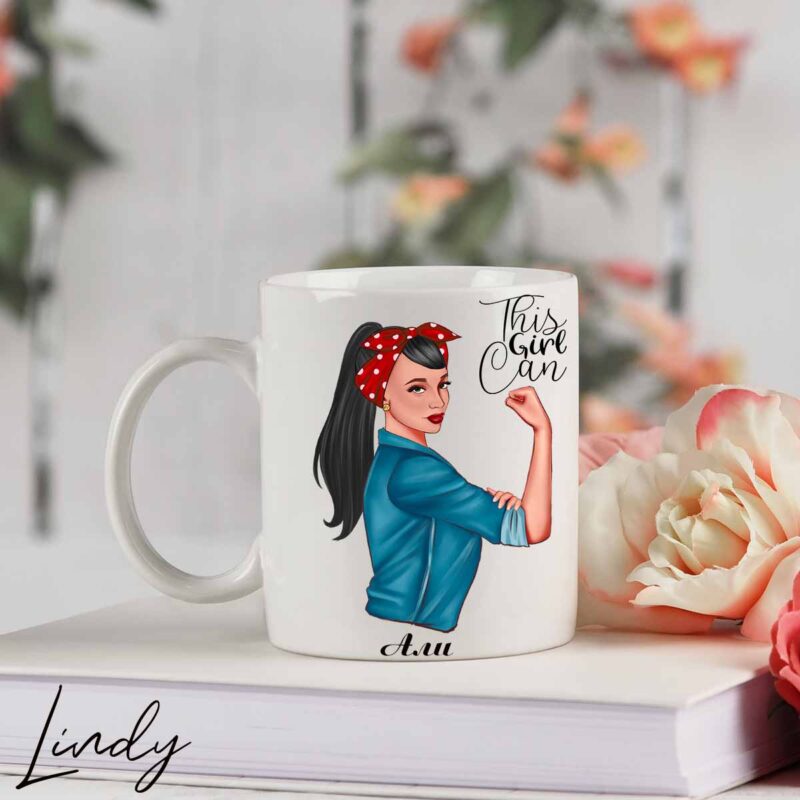 Персонализирана чаша за подарък  This girl can | Lindy Design | Чаша за подарък | Чаша по поръчка Персонализирана чаша за подарък This girl can