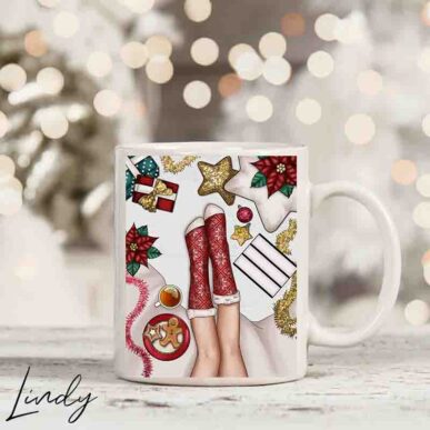 Персонализирана чаша "Коледни крачета"