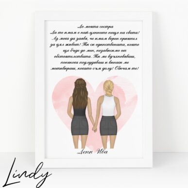 Персонализирана рамка подарък за сестра