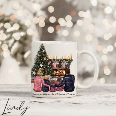 Персонализирана чаша за подарък "Коледно семейство"