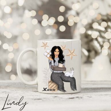 Персонализирана чаша за подарък "Коледно момиче"