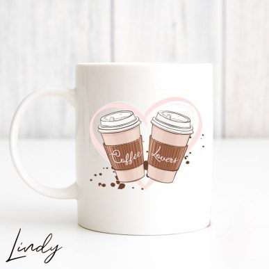 Чаша с надпис за подарък "Coffee lovers"