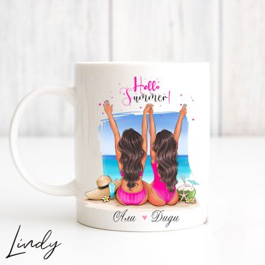 Персонализирана чаша за подарък "Плажни момичета"