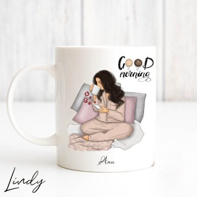 Персонализирана чаша за подарък "Love mornings"