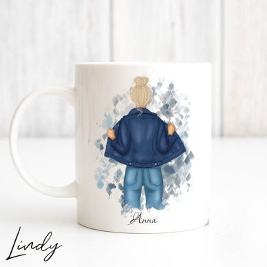 Персонализирана чаша за подарък "I love denim"