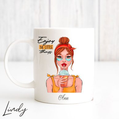 Персонализирана чаша за подарък "Enjoy the little things"