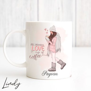 Персонализирана чаша за подарък "Зимно момиче"