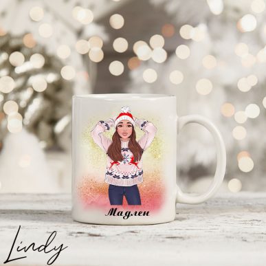 Персонализирана чаша за подарък "Christmas girl"
