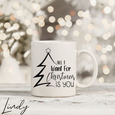 Чаша с надпис "All I want for Christmas is you"