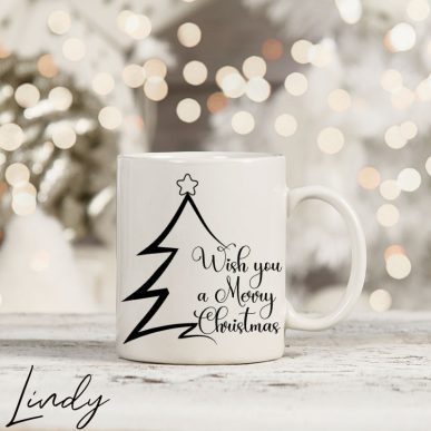 Чаша с надпис "Wish you Merry Christmas"