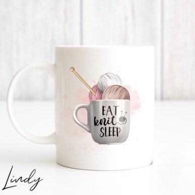 Персонализирана чаша за подарък за момиче, което обича да плете