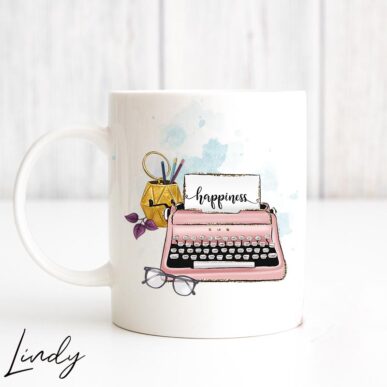 Персонализирана чаша за подарък "Пишеща машина"