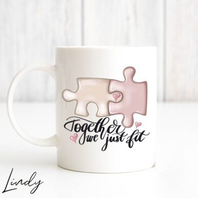 Чаша за подарък с надпис "Together we just fit"