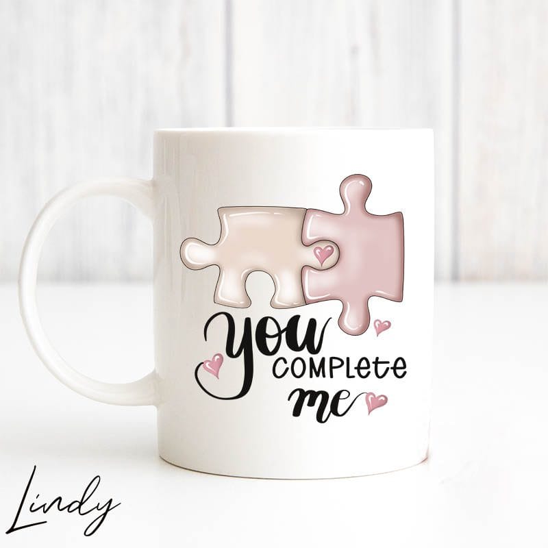 Персонализирана керамична чаша „You complete me“ с имена