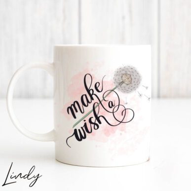 Чаша за подарък с надпис "Make a wish"