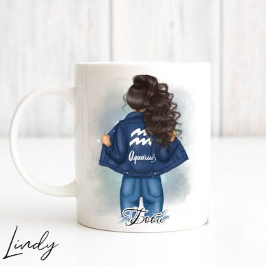 Персонализирана чаша за подарък за момиче зодия Водолей