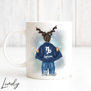 Персонализирана чаша за подарък за момиче зодия Козирог