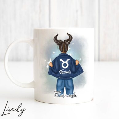 Персонализирана чаша за подарък за момиче зодия Телец