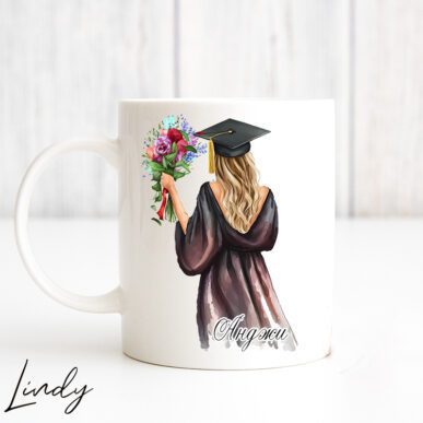 Персонализирана чаша за подарък за дипломиране/завършване на момиче