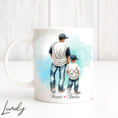 Персонализирана чаша за подарък "Баща и син"