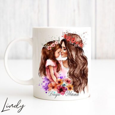 Персонализирана чаша за подарък "Майка с дъщеря"