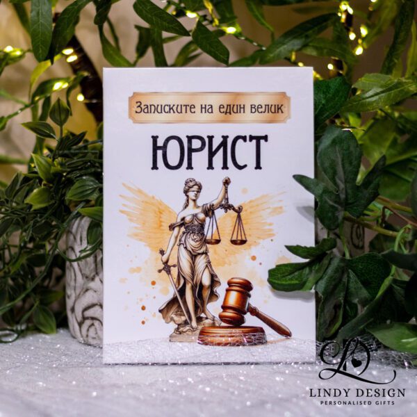 Персонализиран бележник с име подарък за юрист