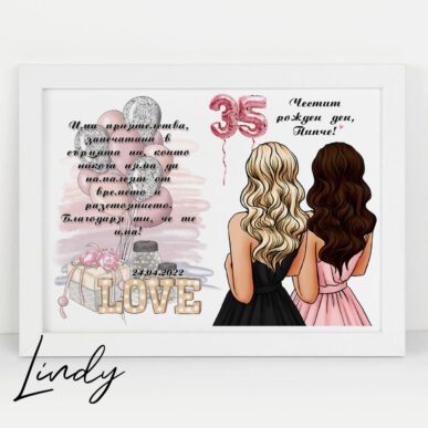 Персонализирана рамка подарък "Приятелки"
