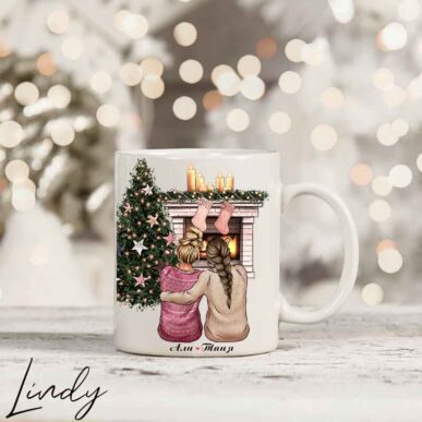 Персонализирана чаша за подарък "Коледни приятелки"